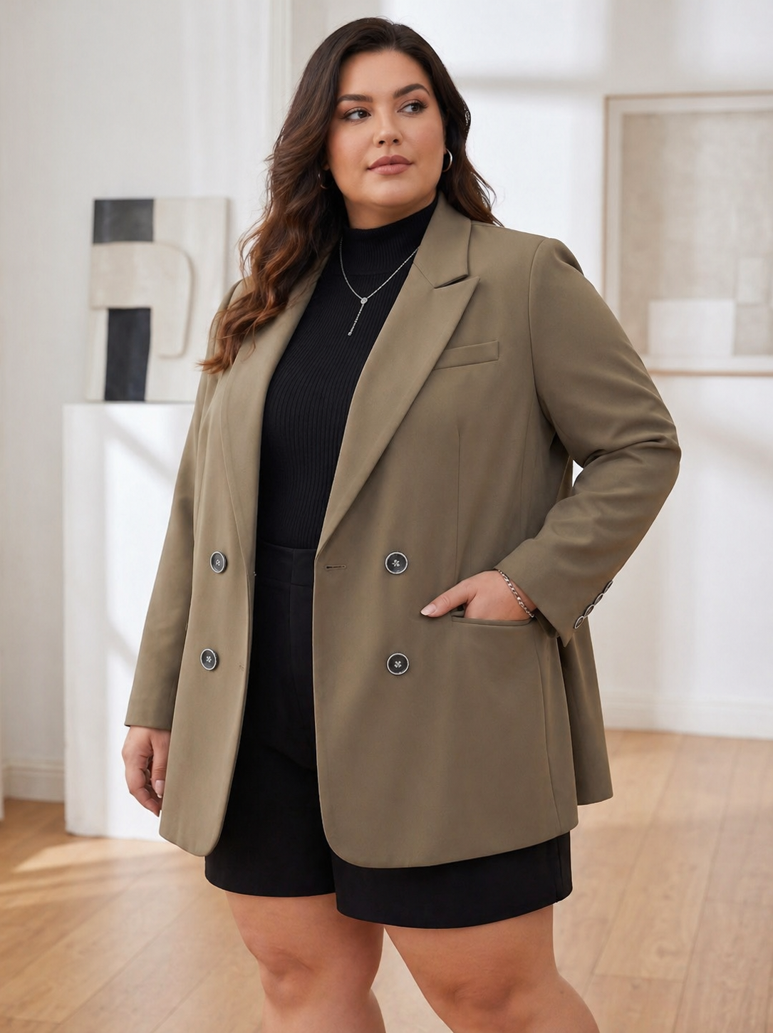 Blazer Feminino Alfaiataria Elegante com Fenda nas Costas – Preto, Marrom e Azul | Outono/Inverno 2026 | Boutique do Encanto