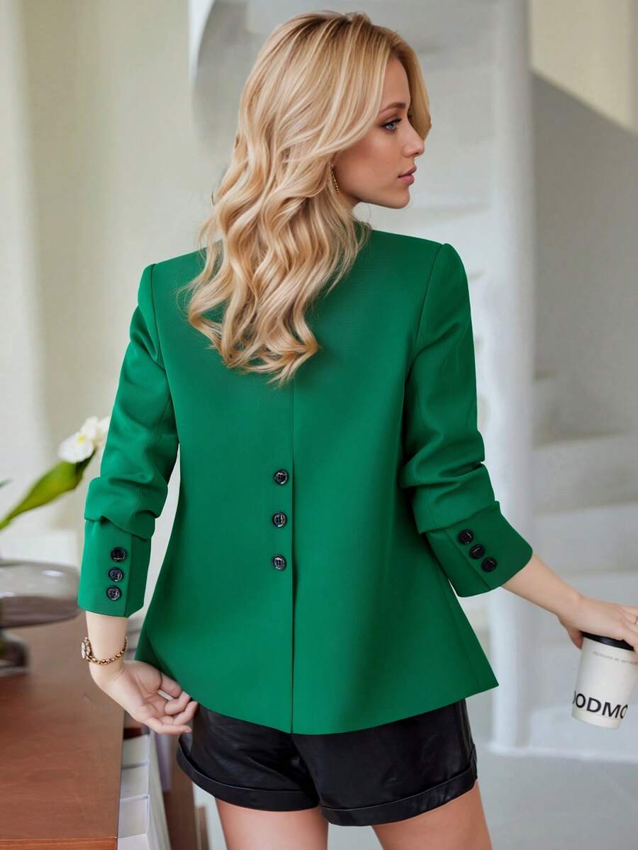 Blazer Feminino Alfaiataria Off White com Fenda nas Costas – do PP ao XXG | Boutique do Encanto