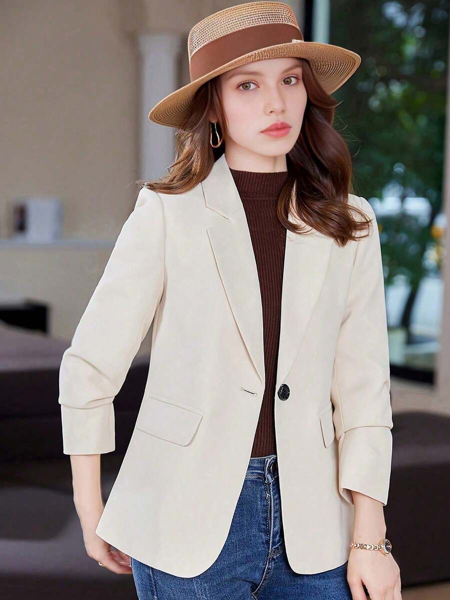 Blazer Feminino Alfaiataria Off White com Fenda nas Costas – do PP ao XXG | Boutique do Encanto