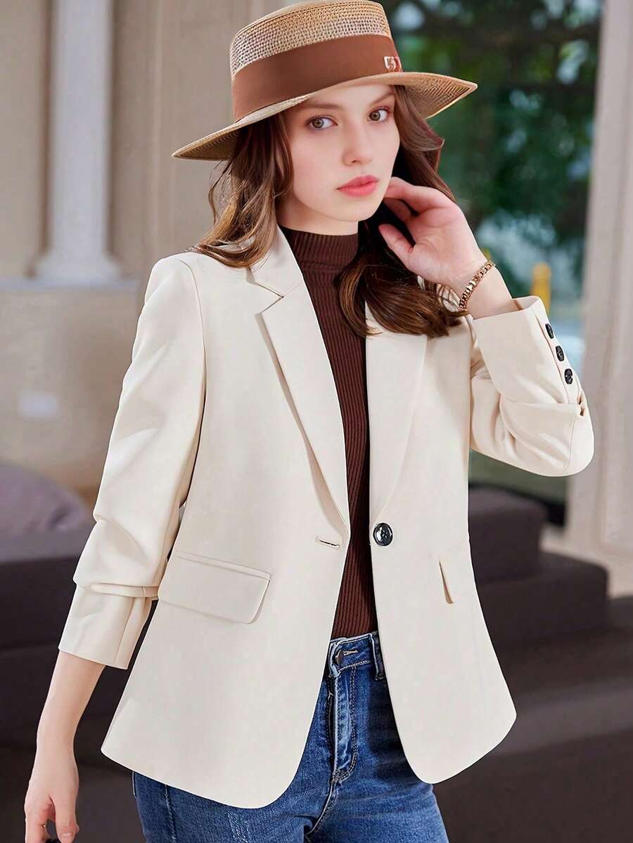 Blazer Feminino Alfaiataria Off White com Fenda nas Costas – do PP ao XXG | Boutique do Encanto