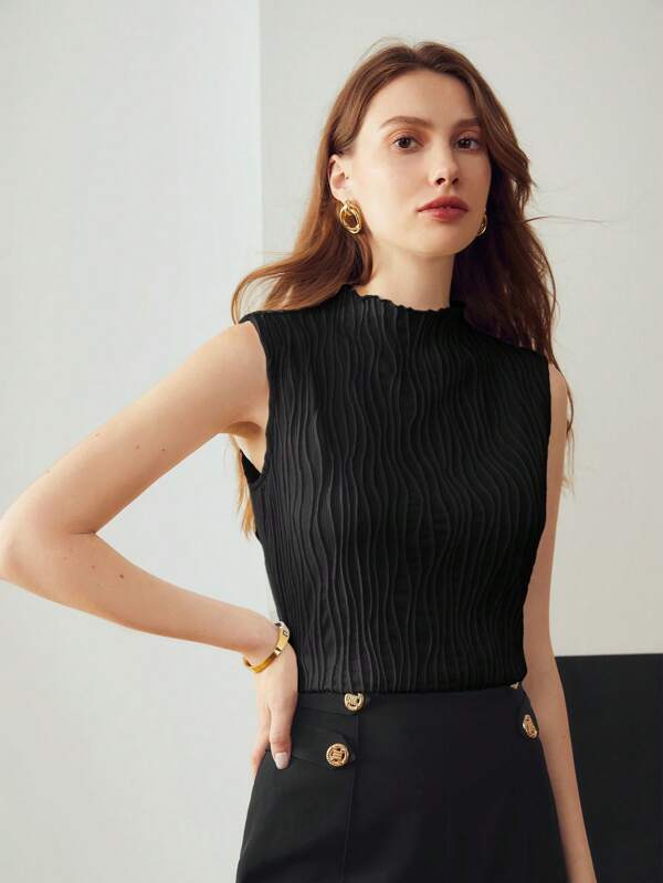 Blusa Feminina Bege, Preto e Marrom - Texturizado Slim Fit – Coleção Entre Estações | Boutique do Encanto