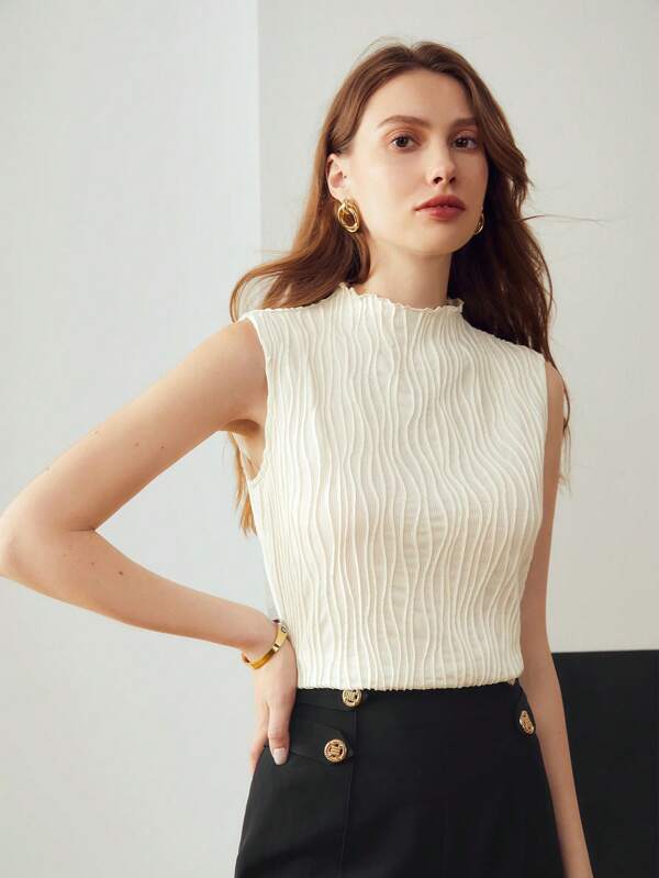 Blusa Feminina Bege, Preto e Marrom - Texturizado Slim Fit – Coleção Entre Estações | Boutique do Encanto