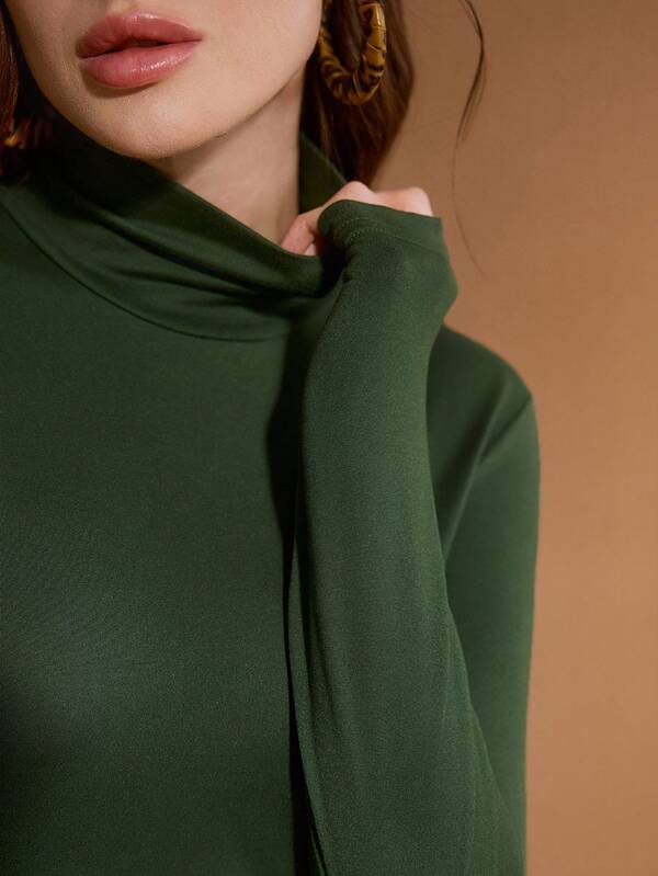 Blusa Feminina Malha Premium Slim Fit de Gola Alta Manga Longa Varios Cores | Coleção Outono-Inverno 2026 | Boutique do Encanto Blusas