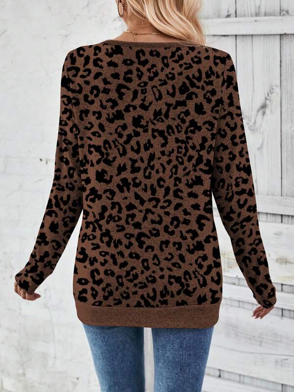 Blusa Feminina em Malha Premium Decote V Contrastante Manga Longa - Essenciais Urbanos