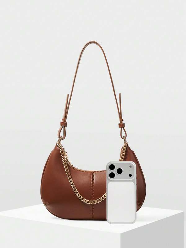 Bolsa Feminina Estruturada Pequeno Ombro - Alça de Cadeia - Elegante e Básica - Coleção Urban Chic - Boutique do Encanto Bolsas