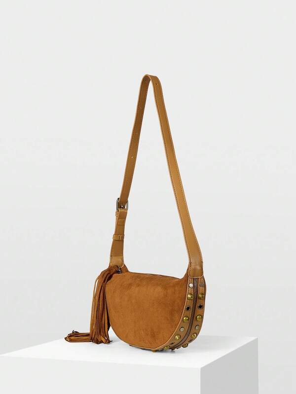 Bolsa Feminina Hobo de Ombro com Franjas em Camurça - Coleção Boho Western - Boutique do Encanto Bolsas