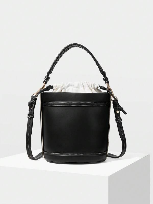 Bolsa Saco Balde Feminina em Couro PU - Alça Superior - Coleção Modern Office - Boutique do Encanto Bolsas