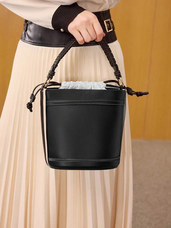 Bolsa Saco Balde Feminina em Couro PU - Alça Superior - Coleção Modern Office - Boutique do Encanto Bolsas