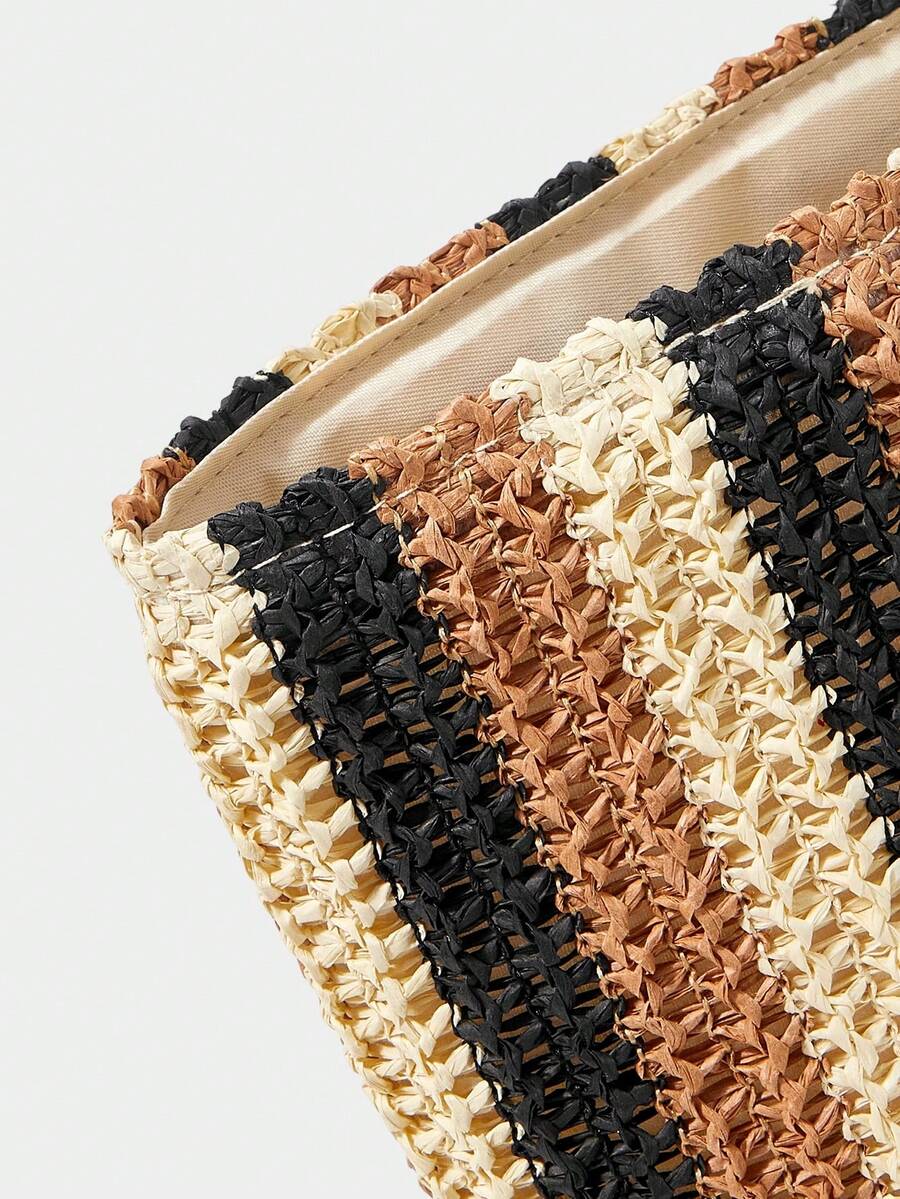 Bolsa tote feminina bege com fechamento magnético