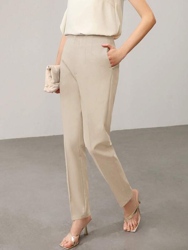 Calça Alfaiataria Feminina Afilada Forrada com Zíper – Social Escritório Elegante | Boutique do Encanto