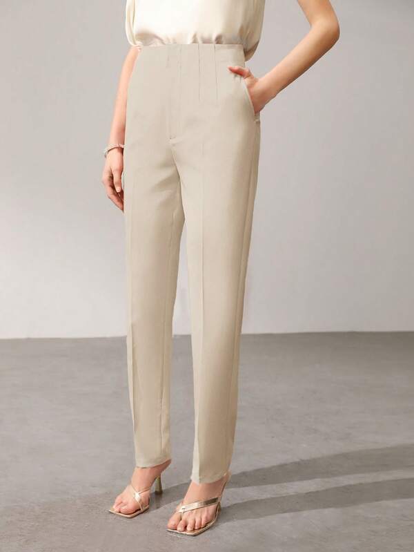 Calça Alfaiataria Feminina Afilada Forrada com Zíper – Social Escritório Elegante | Boutique do Encanto