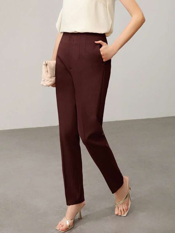 Calça Alfaiataria Feminina Afilada Forrada com Zíper – Social Escritório Elegante | Boutique do Encanto