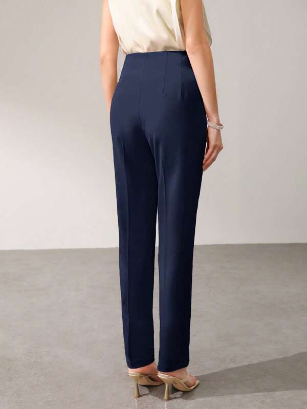 Calça Alfaiataria Feminina Afilada Forrada com Zíper – Social Escritório Elegante | Boutique do Encanto