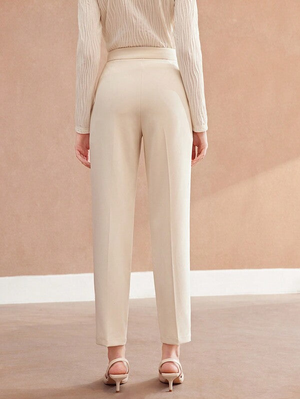 Calça Feminina Cropped Alfaiataria Casual - Cintura Natural, Zíper frontal e Bolsos - Boutique do Encanto