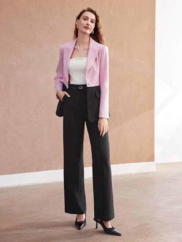 Calça Feminina Perna Reta - Cores Preto - Branco - Castanho - Cintura Natural, Zíper Frontal e Bolsos - Coleção Entre Estações - Boutique do Encanto