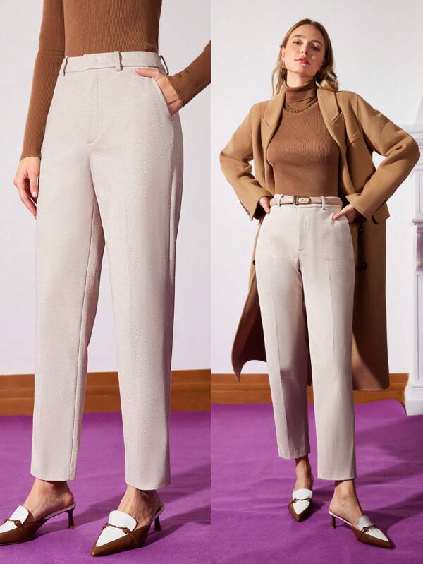 Calça Feminina de Alfaiataria Perna Reta Cintura Natural | Social Elegante Escritório - Boutique do Encanto Calças