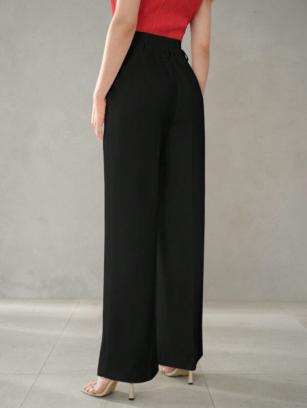 Calça Premium de Alfaiataria Perna Larga com Cós Estruturado - Coleção Office Tailoring - Boutique do Encanto Calças