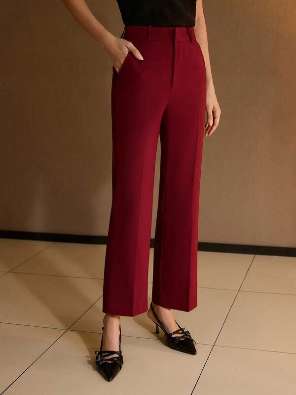 Calça de Alfaiataria Feminina Perna Reta com Vinco - Cintura Natural | Outono - Inverno Elegante | Boutique do Encanto Calças