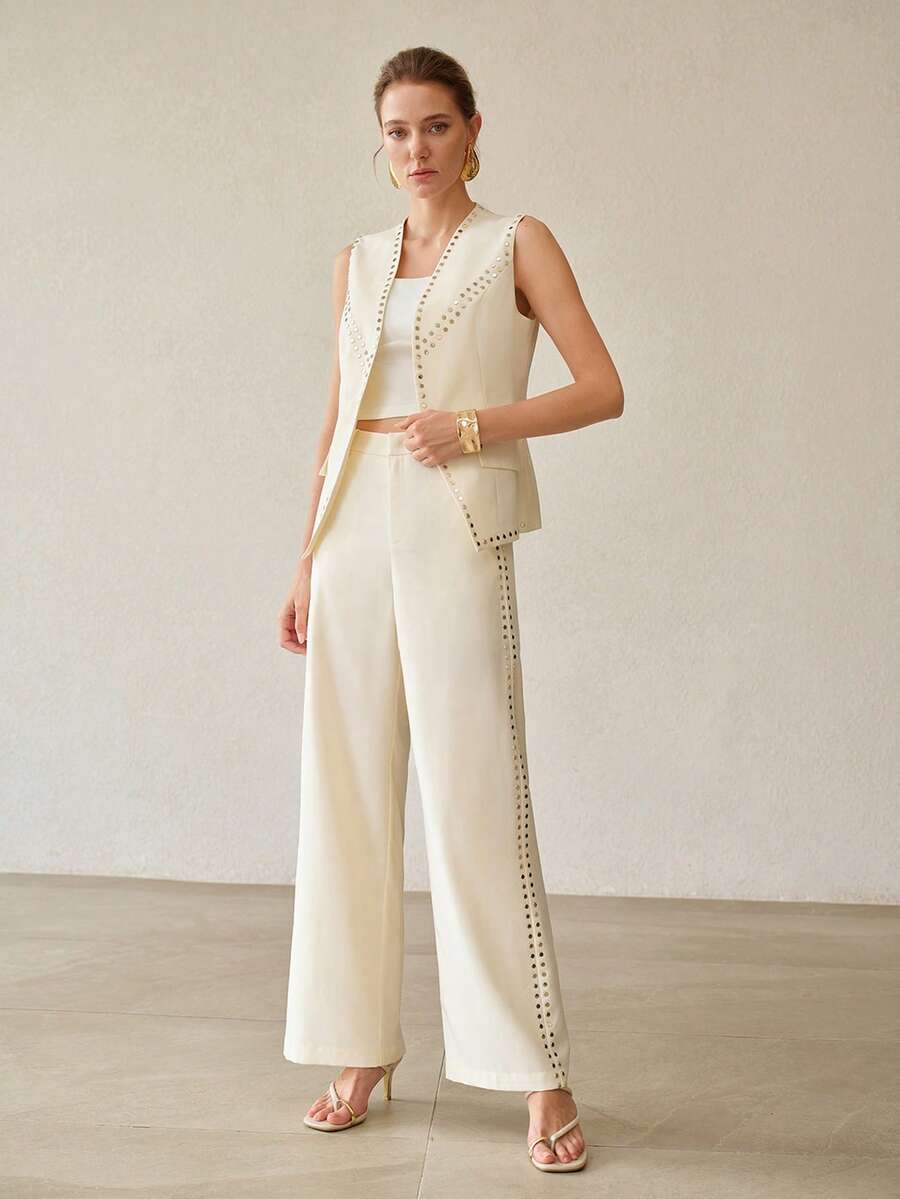 Calça feminina pantalona com caimento amplo e elegante