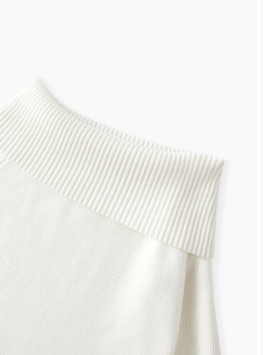 Vestido Feminino Longo Tricot Ombro a Ombro com Aplicações e Bainha Sereia - Premium Inverno