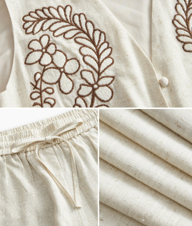 Conjunto feminino com 30% linho para Primavera Verão 2027 – Boutique do Encanto