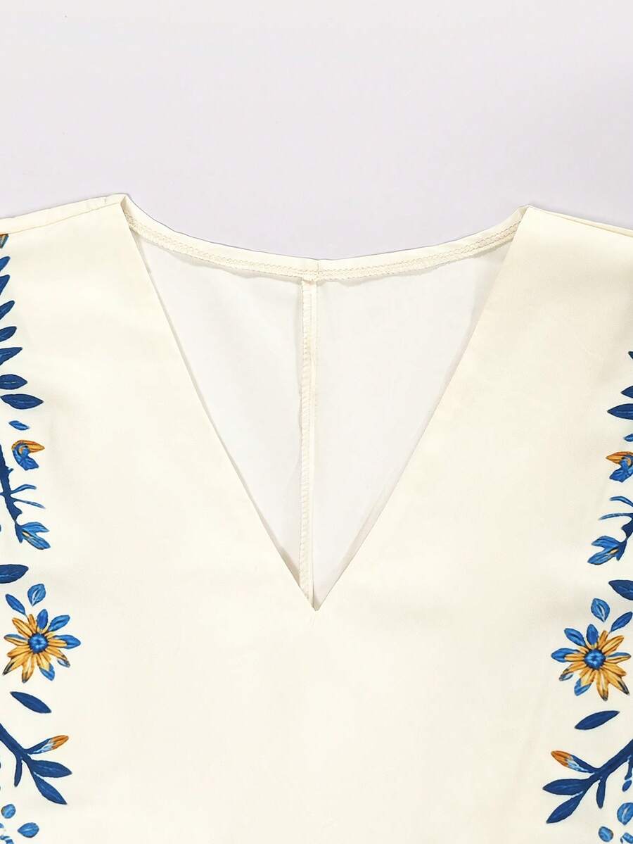 Conjunto feminino floral azul com blusa e shorts – Boutique do Encanto