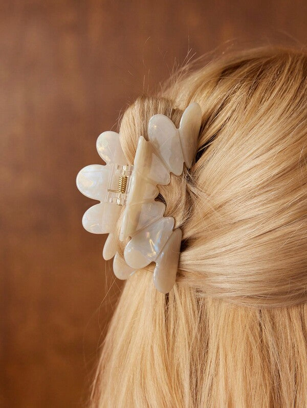Fivela - Grampo de Cabelo Floral em Acrílico - Fixação Elegante para Penteados - Boutique do Encanto
