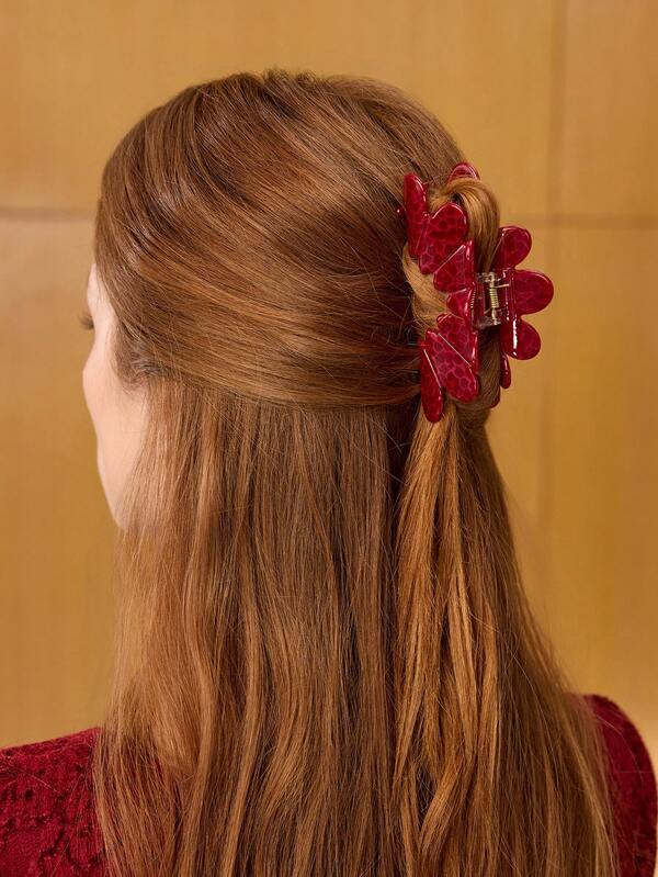 Fivela - Grampo de Cabelo Floral em Acrílico - Fixação Elegante para Penteados - Boutique do Encanto
