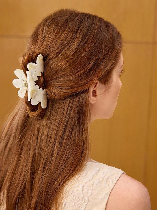 Fivela - Grampo de Cabelo Floral em Acrílico - Fixação Elegante para Penteados - Boutique do Encanto
