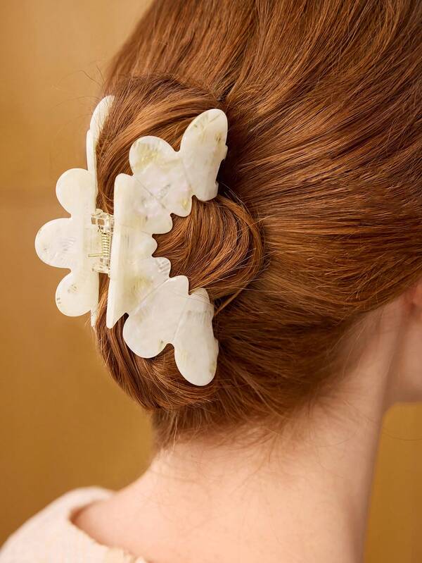 Fivela - Grampo de Cabelo Floral em Acrílico - Fixação Elegante para Penteados - Boutique do Encanto