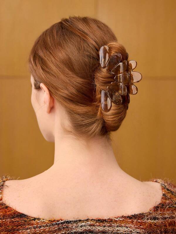 Fivela - Grampo de Cabelo Floral em Acrílico - Fixação Elegante para Penteados - Boutique do Encanto