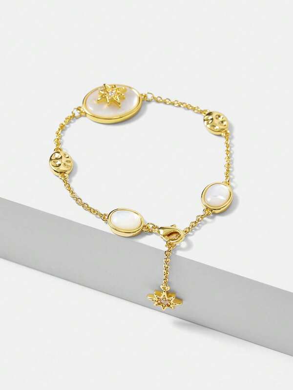 Pulseira Femina Estrela do Mar Dourada em Aço Inox Banhada a Ouro 18 K - Semi Joia Fashion Premium - Boutique do Encanto Pulseiras