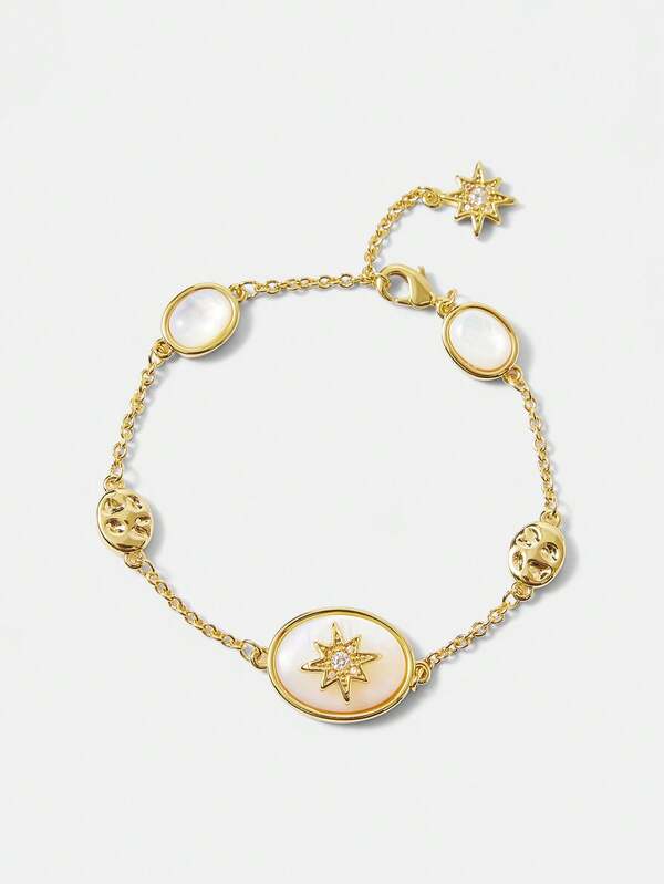 Pulseira Femina Estrela do Mar Dourada em Aço Inox Banhada a Ouro 18 K - Semi Joia Fashion Premium - Boutique do Encanto Pulseiras