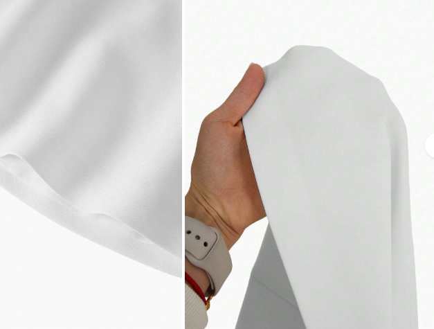 Tecido e forro: Detalhe do tecido e acabamento interno do vestido off white feminino forrado
