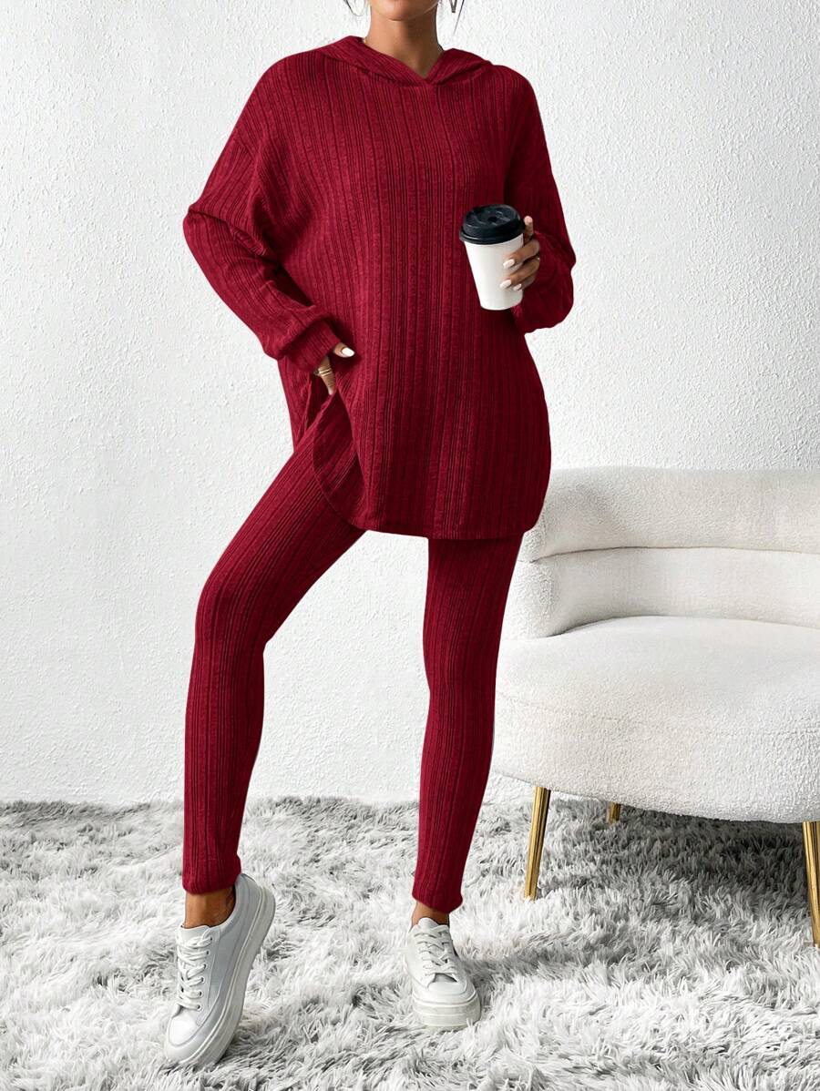 conjunto feminino texturizado canelado para dia a dia