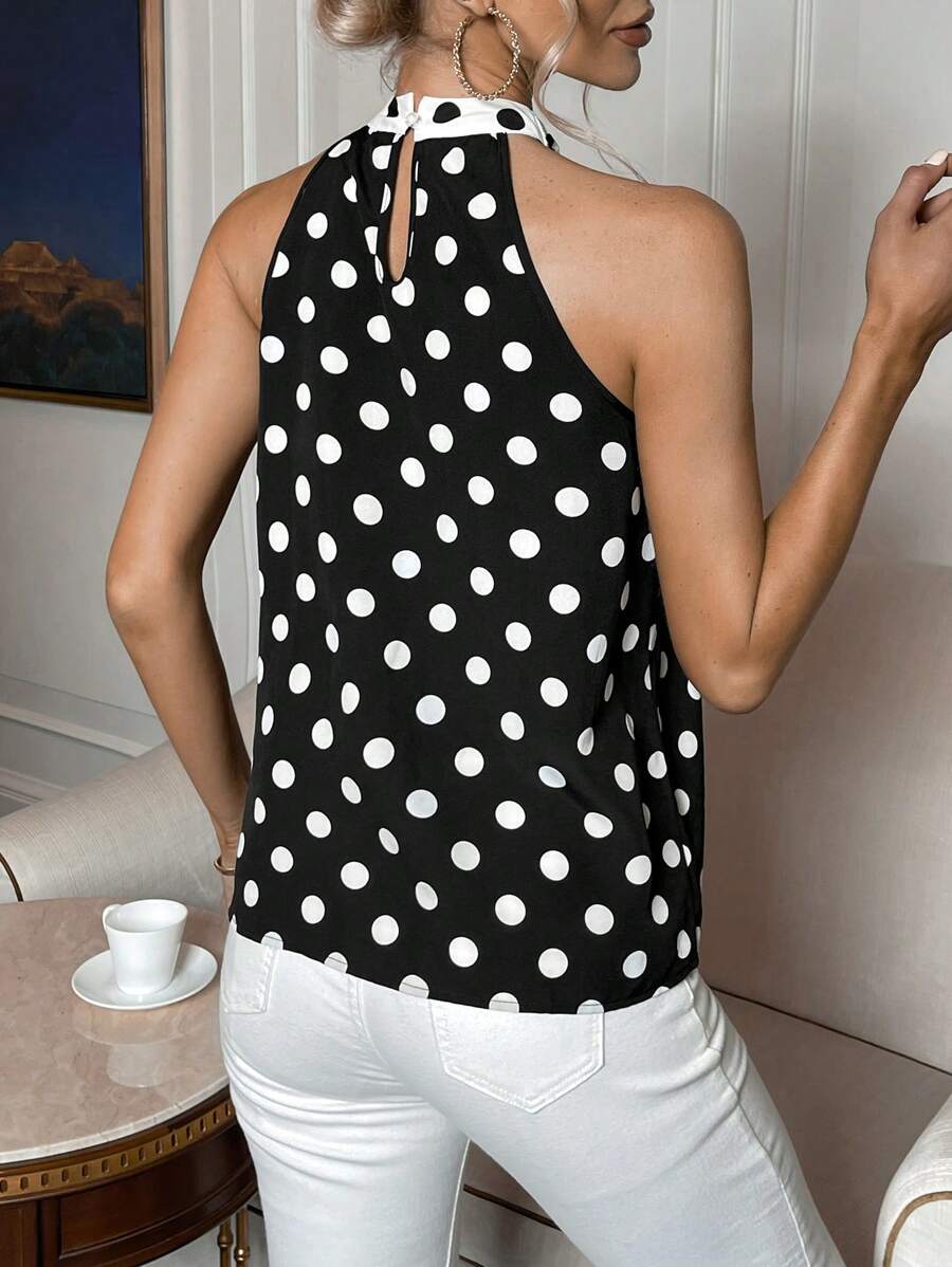 Top Elegante de Verão - Design com Poá e Amarração