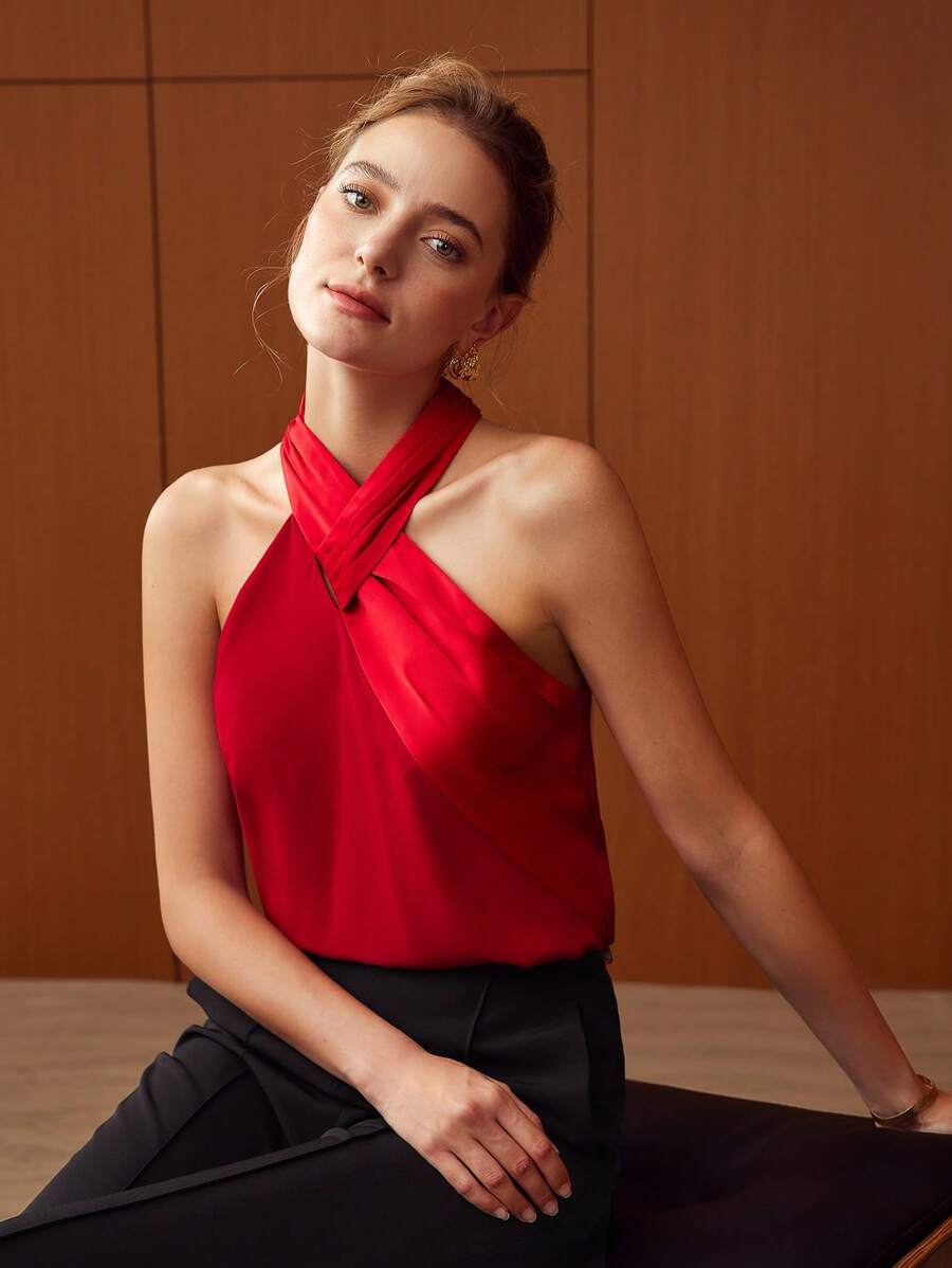 Blusa Halter Premium - Design Cruzado e Elegante