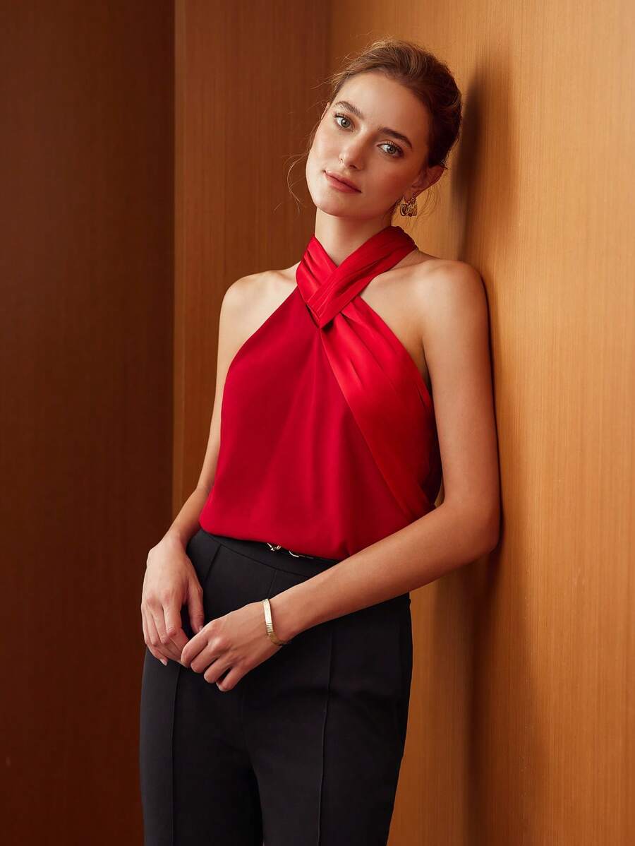 Blusa Halter Premium - Design Cruzado e Elegante