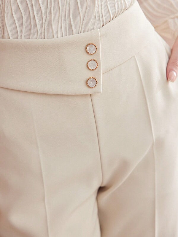 Calça Feminina Cropped Alfaiataria Casual - Cintura Natural, Zíper frontal e Bolsos - Boutique do Encanto