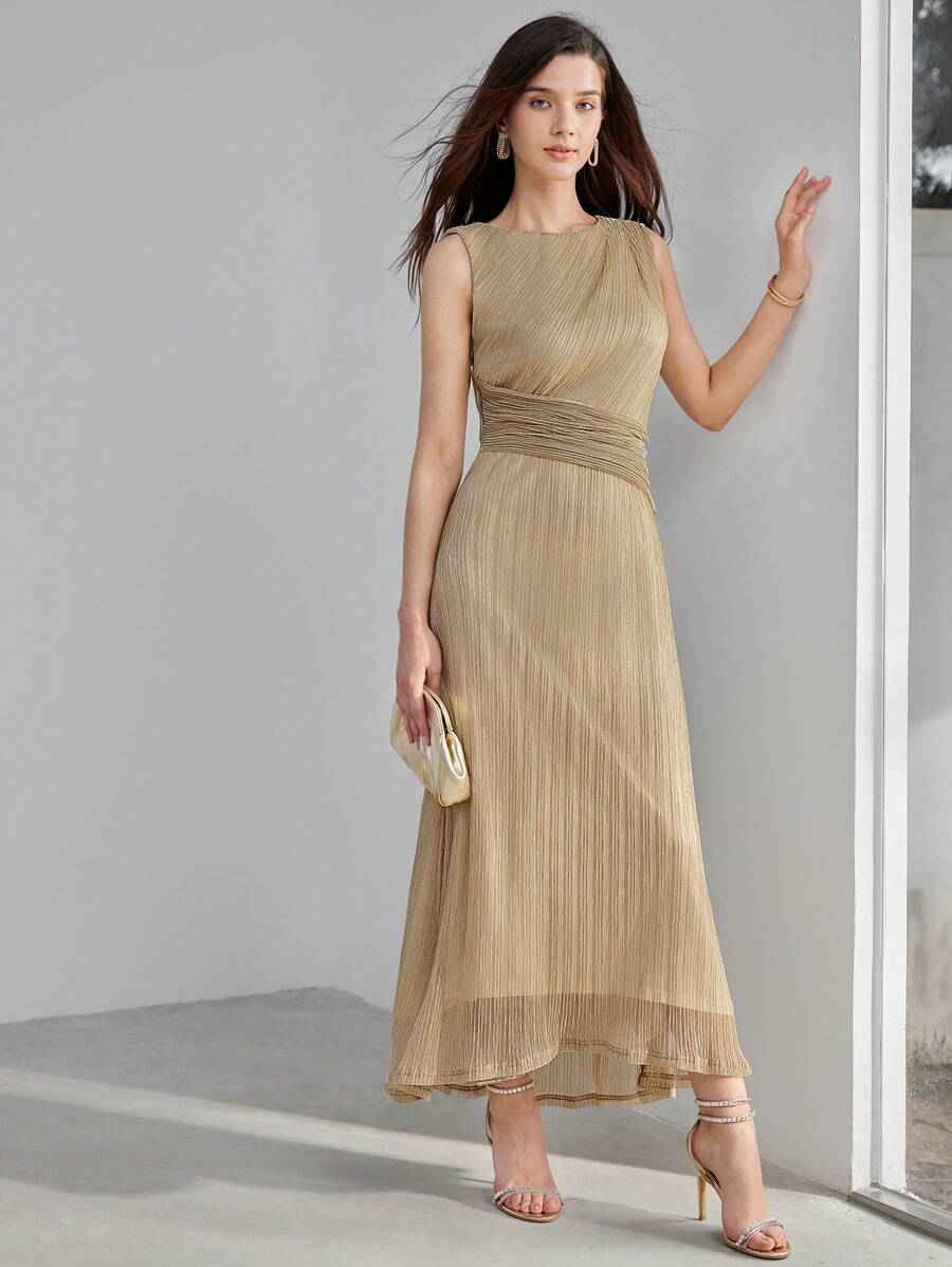 Vestido Sem Mangas Premium - Textura Fluida