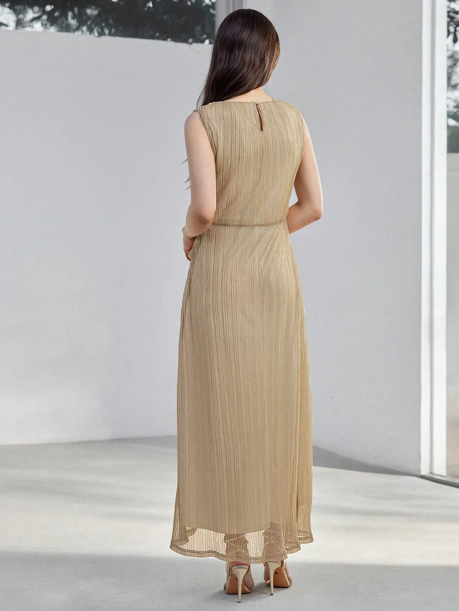 Vestido Sem Mangas Premium - Textura Fluida