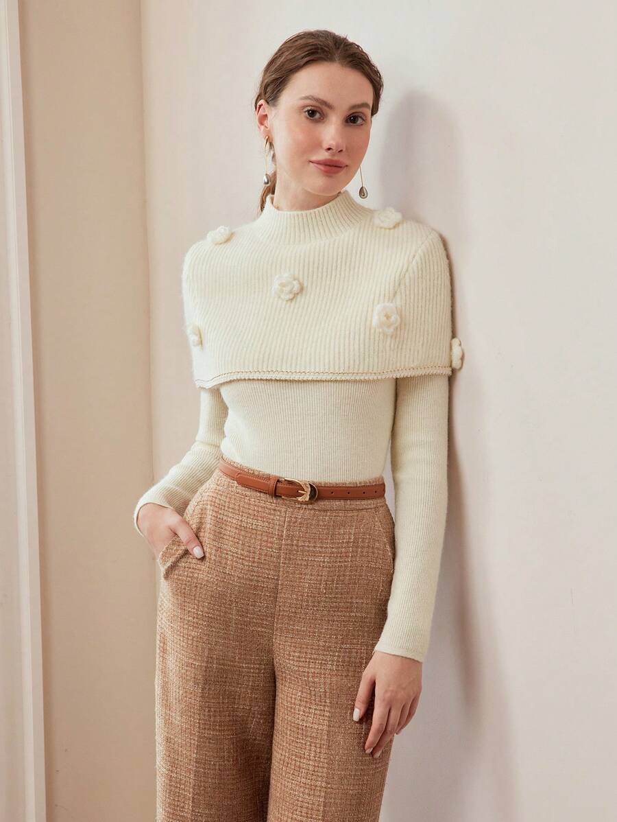 Top Feminino Elegante - Malha com Remendo Floral