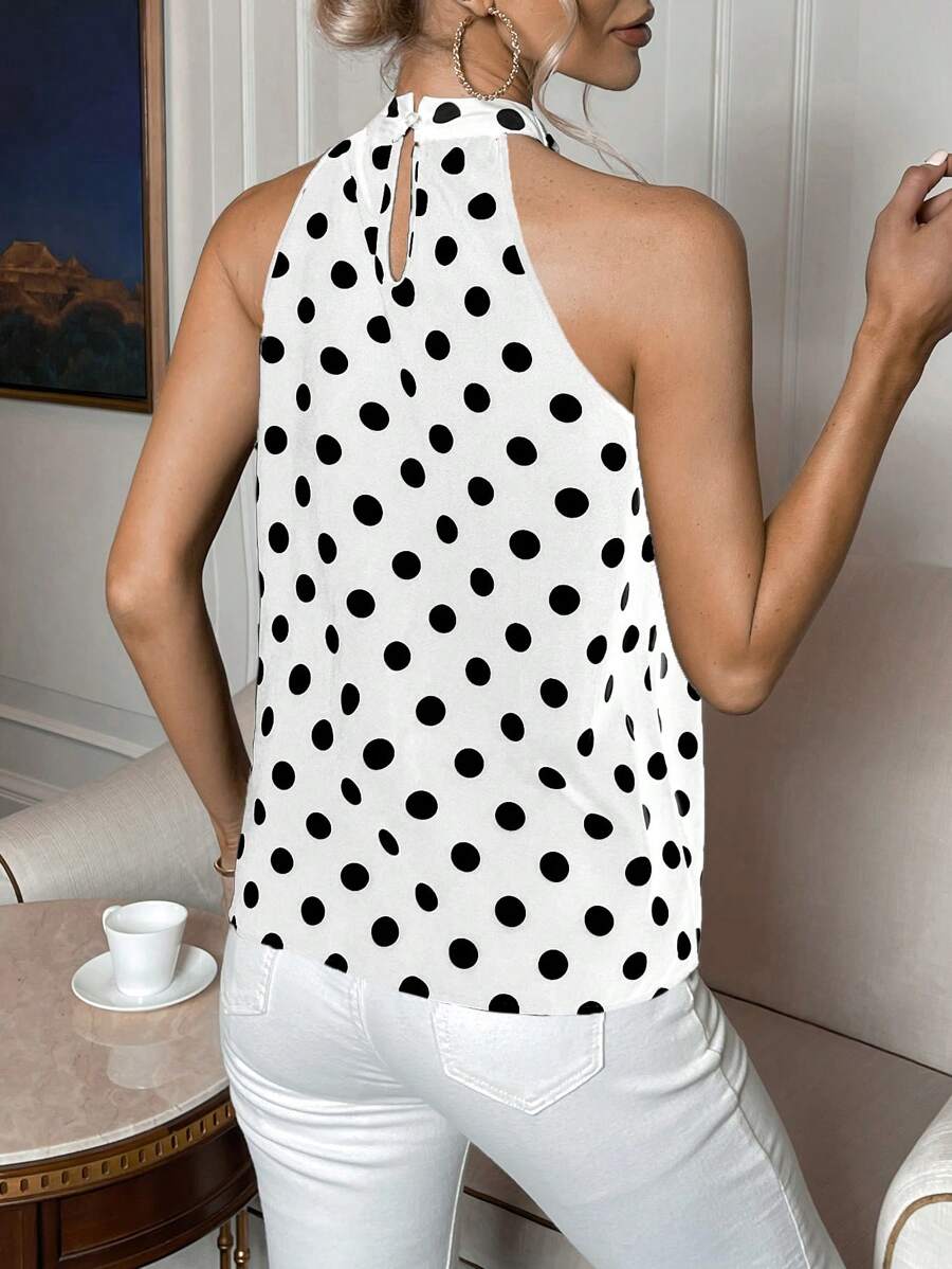 Top Elegante de Verão - Design com Poá e Amarração