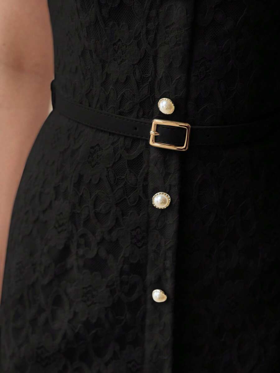 Vestido Sereia Premium - Renda Contrastante e Tela