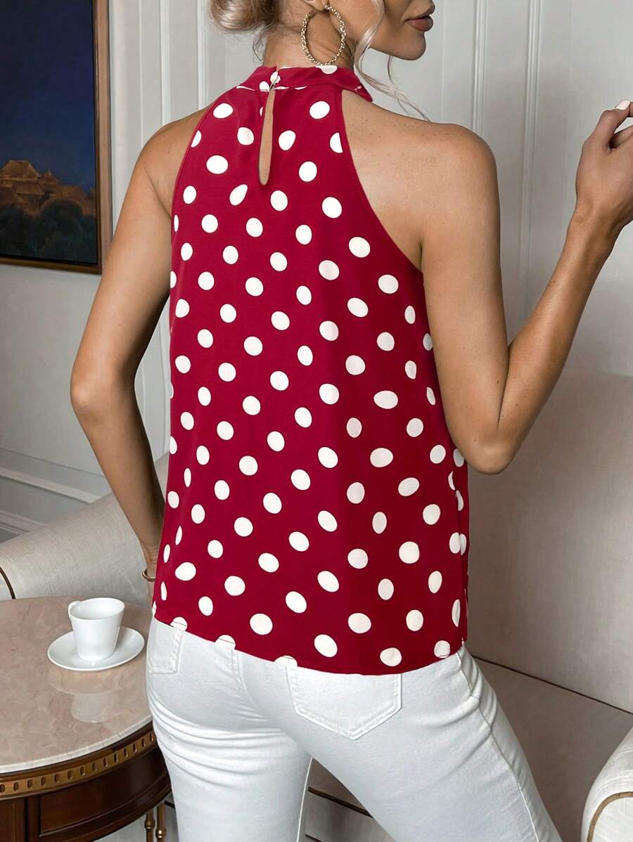 Top Elegante de Verão - Design com Poá e Amarração