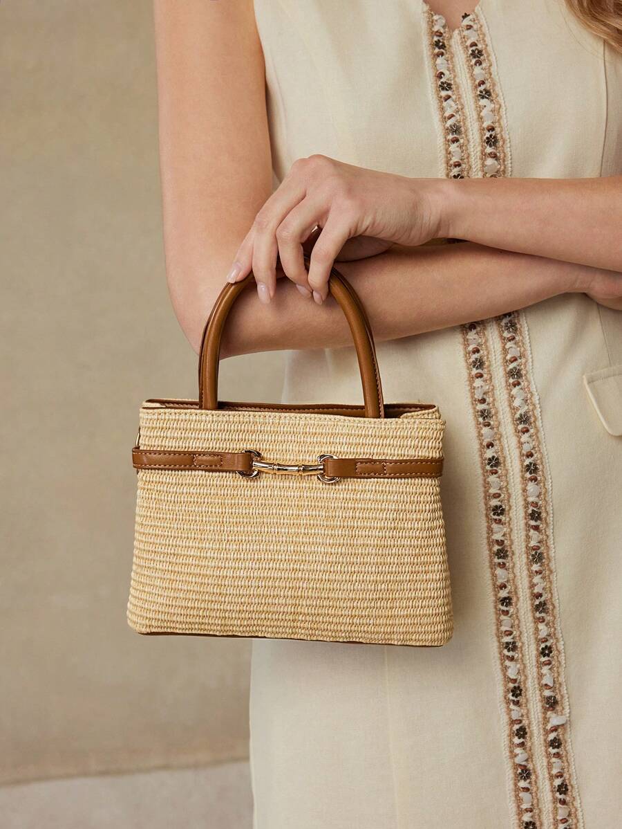 Bolsa Feminina Estruturada em Trama Natural com varios cores – Verão 2027