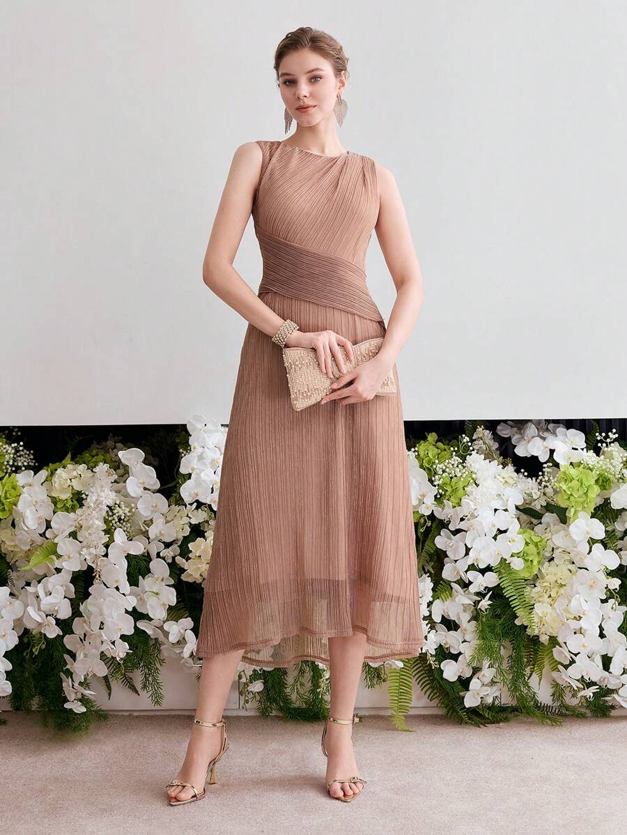 Vestido Sem Mangas Premium - Textura Fluida