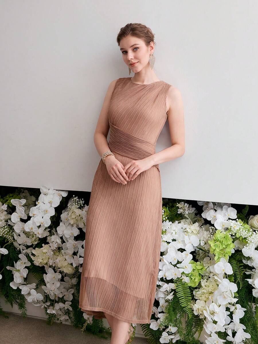 Vestido Sem Mangas Premium - Textura Fluida