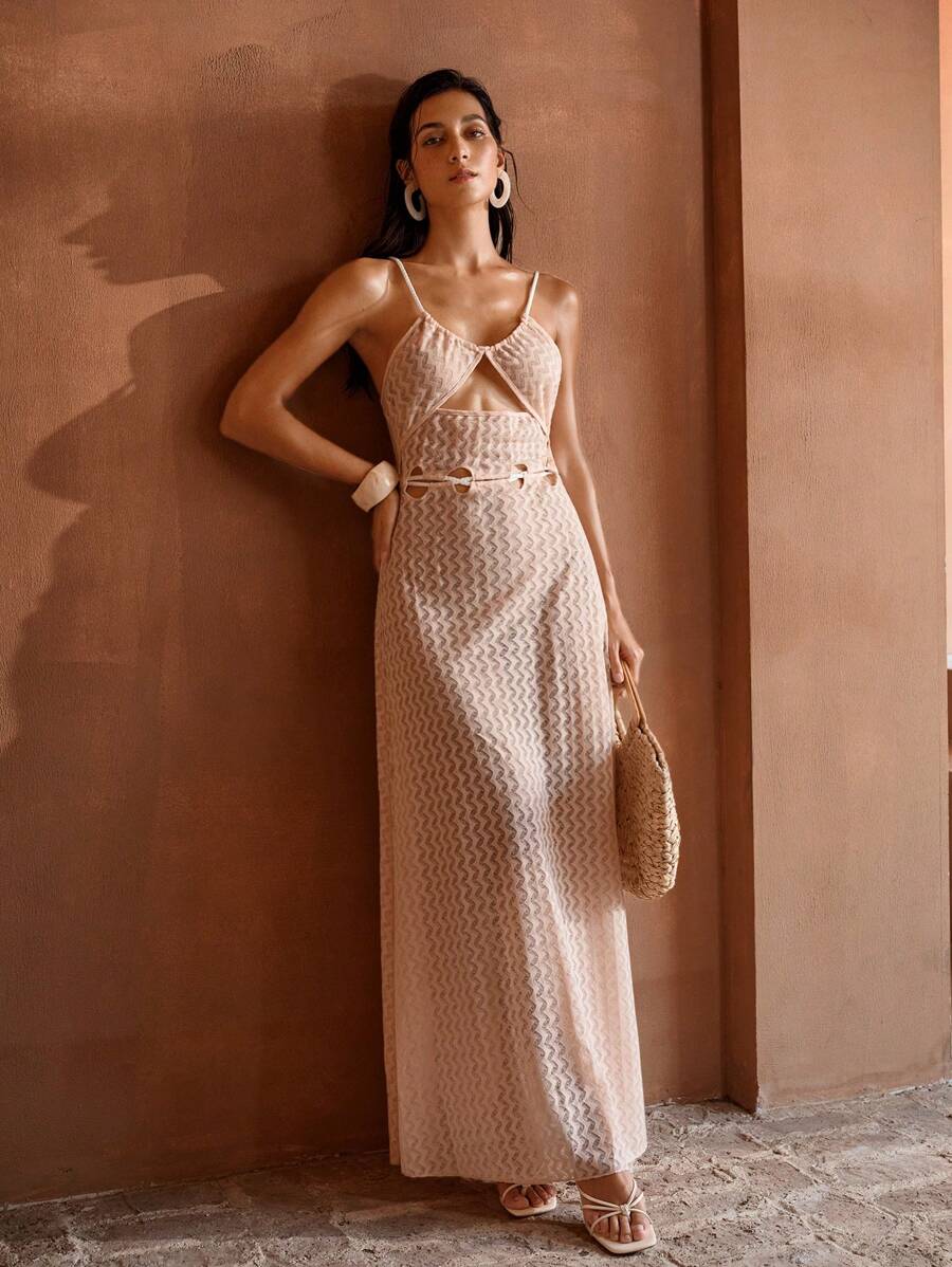 Vestido Capa Premium - Estampa Chevron Recortada