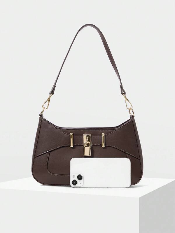 Bolsa Feminina Elegante e Básica em Couro PU - Alça de Cadeia - Coleção Urban Chic - Boutique do Encanto Bolsas